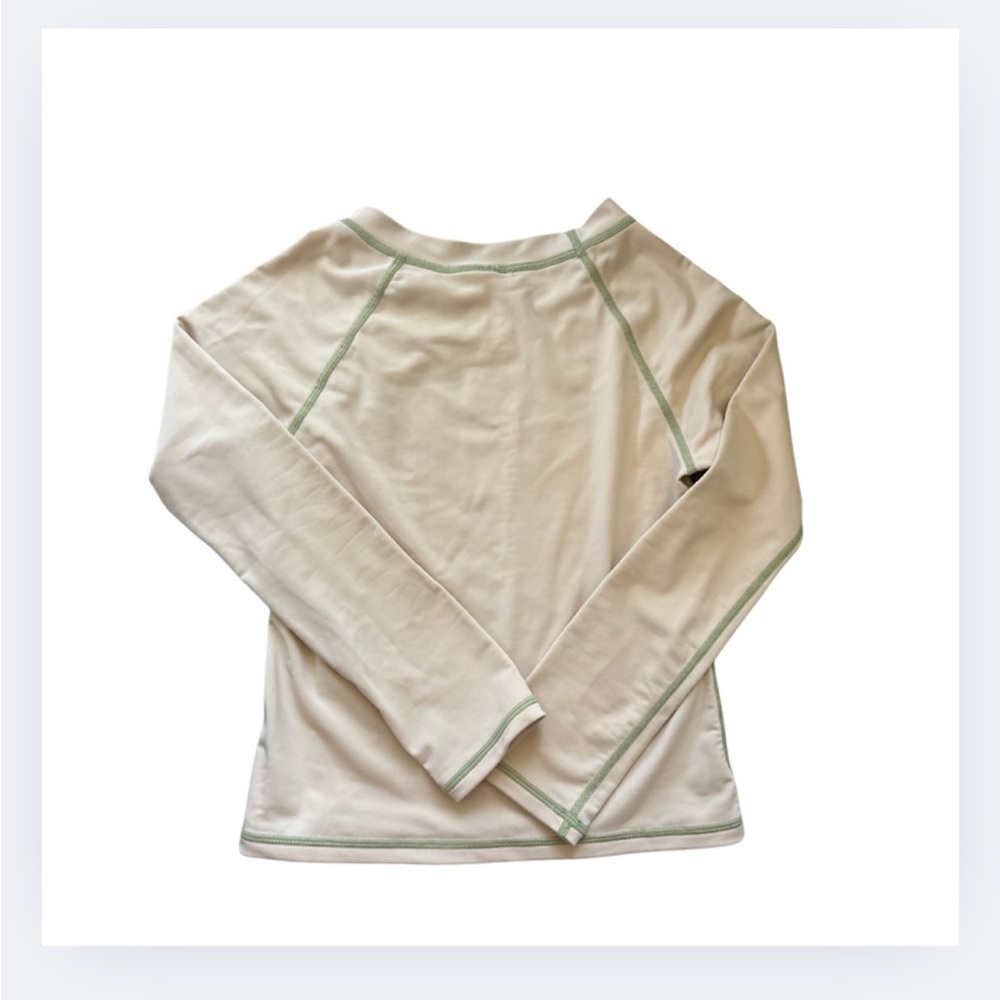 Seaesta Surf Rashguard – Sand w/ Sage Stitching | Size 6 | UPF 50+ - Picture 2 of 3
